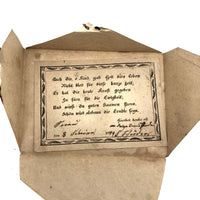 Lovely 1849 PA German Love Token in Watercolored Paper Lace Envelope