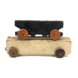 Sweet Old Pair of Wooden Train Cars in Black and White Paint