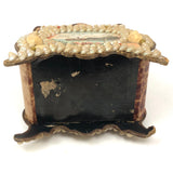 Lovely Victorian Forget Me Not Seashell Box with Pin Cushion