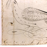 Executed by T.J. Pearce in Three Minutes: 19th Century Spencerian Ink Drawn Bird