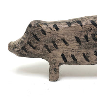 Sweet Painted Wood Pig with Wire Tail