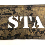 Very Long Antique Made in the United States Brass Stencil