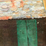 Vernacular Structures in Marvelous Palette, Unsigned Oil on Masonite Painting