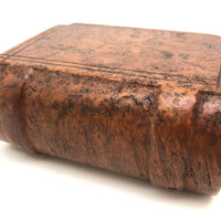 Antique Carved Burl Wood Spruce Gum Box (Small Corner Losses and Replaced Slide Lid)