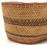 Lovely Antique Makah Nootka Northwest Coast Open Rim Beargrass and Cedar Bark Basket