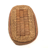 Lovely Antique Makah Nootka Northwest Coast Open Rim Beargrass and Cedar Bark Basket