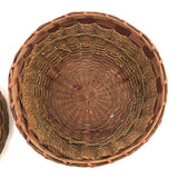 C. 1920s Mi'kmaq Sweet Grass and Ash Splint Basket with Curlicues and Three Feet!