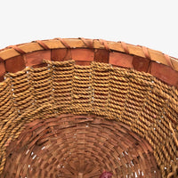 C. 1920s Mi'kmaq Sweet Grass and Ash Splint Basket with Curlicues and Three Feet!