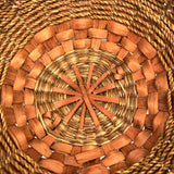 C. 1920s Mi'kmaq Sweet Grass and Ash Splint Basket with Curlicues and Three Feet!