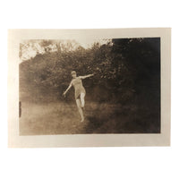 Suspended Gesture, In Between, Old Snapshot Photo of Woman in Swim Costume