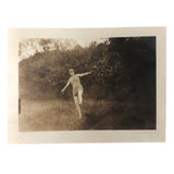 Suspended Gesture, In Between, Old Snapshot Photo of Woman in Swim Costume