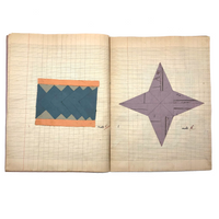 1941-42 French Froebel-esque School Notebook Full of Cut Paper Designs