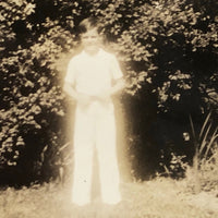 Glowing Boy In Backyard, Vintage Snapshot