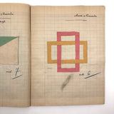 1941-42 French Froebel-esque School Notebook Full of Cut Paper Designs