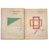 1941-42 French Froebel-esque School Notebook Full of Cut Paper Designs