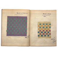 1941-42 French Froebel-esque School Notebook Full of Cut Paper Designs