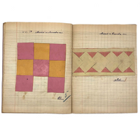 1941-42 French Froebel-esque School Notebook Full of Cut Paper Designs