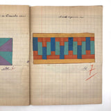 1941-42 French Froebel-esque School Notebook Full of Cut Paper Designs