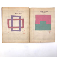 1941-42 French Froebel-esque School Notebook Full of Cut Paper Designs