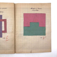 1941-42 French Froebel-esque School Notebook Full of Cut Paper Designs