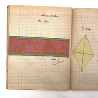 1941-42 French Froebel-esque School Notebook Full of Cut Paper Designs