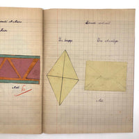 1941-42 French Froebel-esque School Notebook Full of Cut Paper Designs