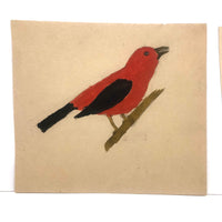 Pair of Bright Birds, Two More Old Unknown Birdlover's Naive Watercolors