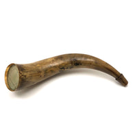 19th C. Carved Powder Horn of Samuel D. Lane, Hampton, New Hampshire, with Handwritten Text