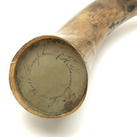 19th C. Carved Powder Horn of Samuel D. Lane, Hampton, New Hampshire, with Handwritten Text