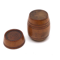 Lovely 19th C. Treen Barrel Shaped Box