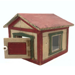 Scratch Made Folk Art House with Glass Windows, Wallpapered Interior, Opening Door