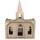 Folk Art White Painted Church with Removable Roof