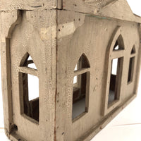 Folk Art White Painted Church with Removable Roof