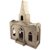 Folk Art White Painted Church with Removable Roof