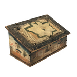 One of A Kind: Early 19th C. Painted Box with Folk Art Needlepoint Cover