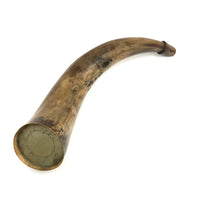 19th C. Carved Powder Horn of Samuel D. Lane, Hampton, New Hampshire, with Handwritten Text