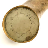 19th C. Carved Powder Horn of Samuel D. Lane, Hampton, New Hampshire, with Handwritten Text