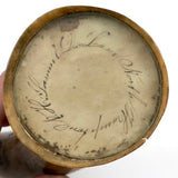 19th C. Carved Powder Horn of Samuel D. Lane, Hampton, New Hampshire, with Handwritten Text