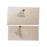 Pair of Tiny Ink and Photo Collage Drawings