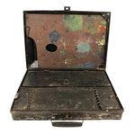 Antique Painter's Travel Box with Palette and Latching Compartments