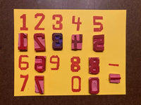 Very Sweet Pink Eraser Carved Number Stamps Set