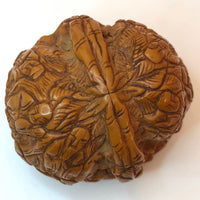 Chinese Hand-carved Walnut (Hadaio) with Monks and Leaves