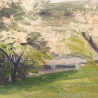 Painterly Old Oil on Canvas Springtime Painting