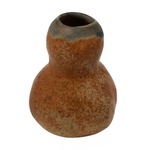 Gourd Shaped Orange and Blue Glazed Pottery Bud Vase