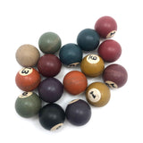 Vintage Tabletop Billiard Balls with Rack - 1 Inch Balls