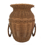 Large Penobscot Splint Ash and Sweetgrass Handled Basket Vase Presumed by Flo Shay