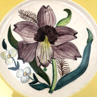 Pair of 1930s Cockcroft Hand-painted Floral Plates: Two Lilies