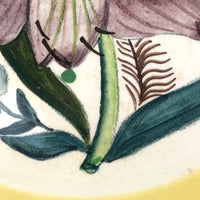 Pair of 1930s Cockcroft Hand-painted Floral Plates: Two Lilies