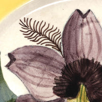 Pair of 1930s Cockcroft Hand-painted Floral Plates: Two Lilies