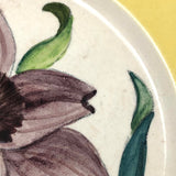 Pair of 1930s Cockcroft Hand-painted Floral Plates: Two Lilies